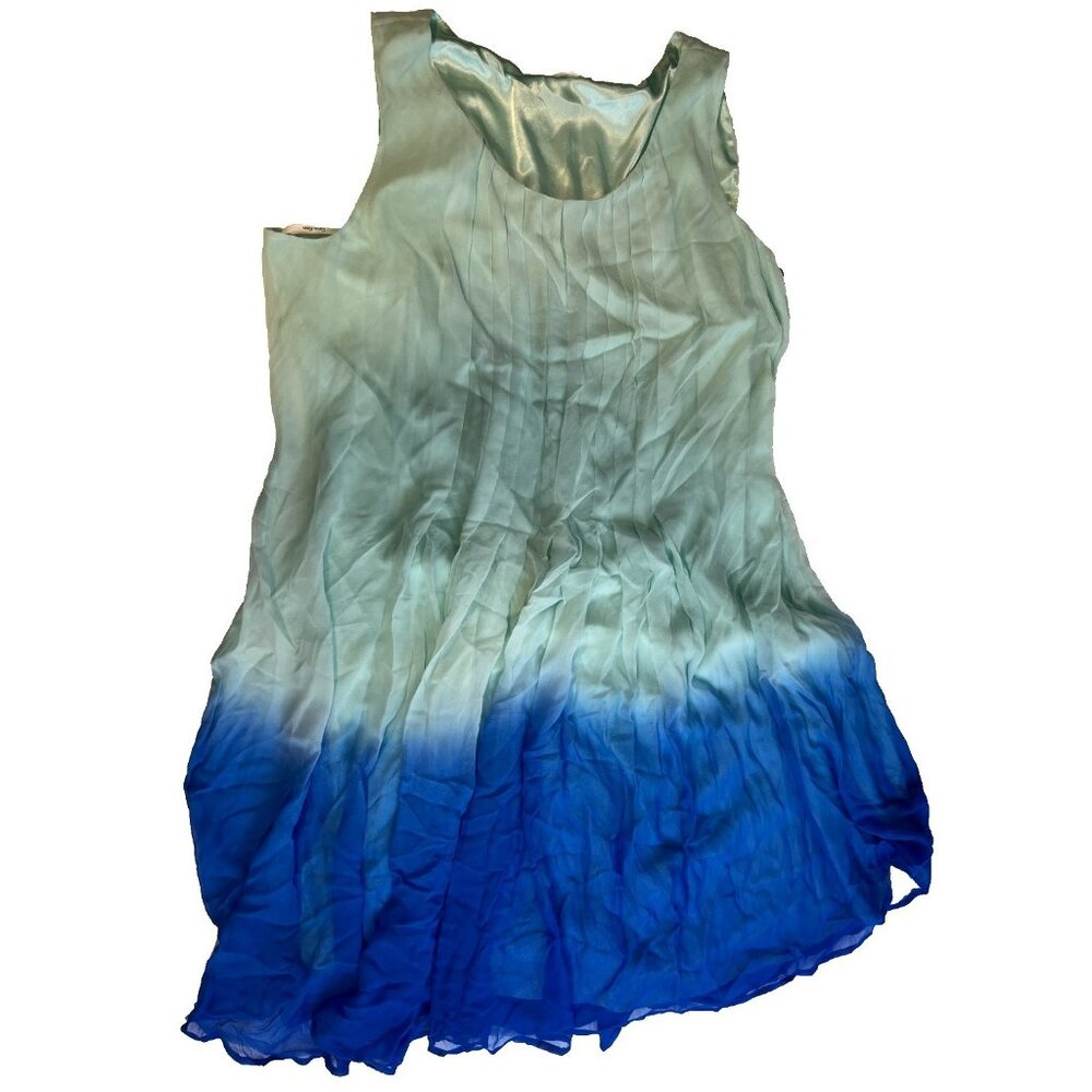 Calvin Klein Womens Teal Blue Ombre Tank Dress‎ Knee Length Size 24 CT275-Terry